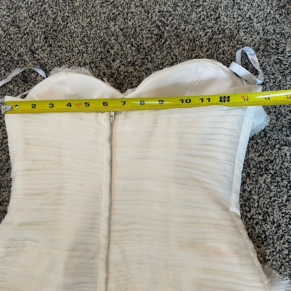 Clarisse White Ruffle Formal Body-con Homecoming Dress with Jewels Size 2 - Picture 7 of 8